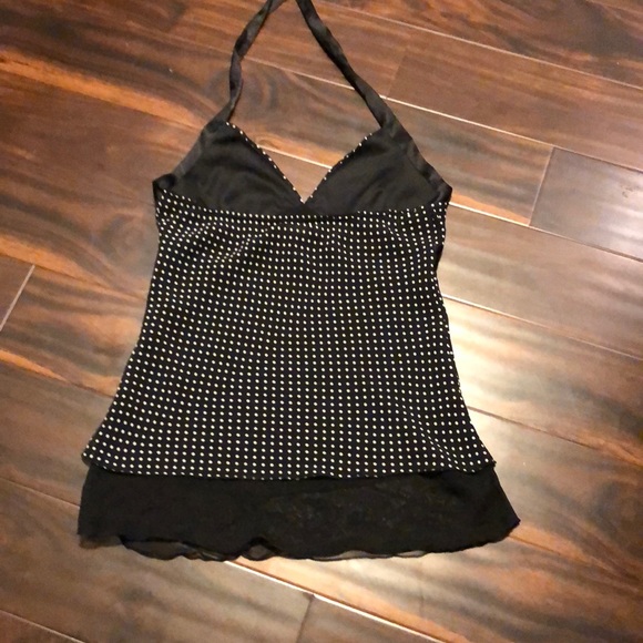 Black and white Polka Dot Halter Too size medium - Picture 8 of 8